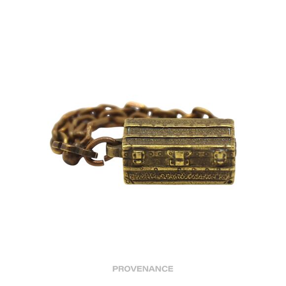 🔴 Louis Vuitton Trunk Keychain Charm - Solid Aged Brass - Picture 1 of 6
